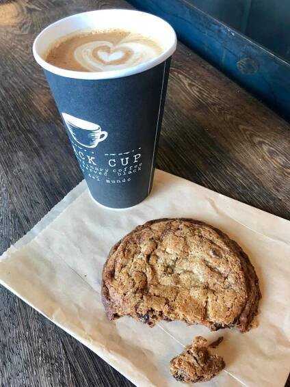 Coffee and a gluten free cookie