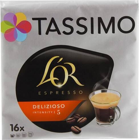 TASSIMO L'OR Espresso Delizioso, Kávová kapsle, Espresso, T DISC, 16 hrnků