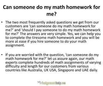 pay to do my math homework