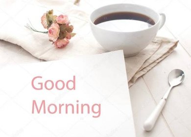 Stáhnout - Dobré ráno pozdrav poznámku a káva — Stock obrázek