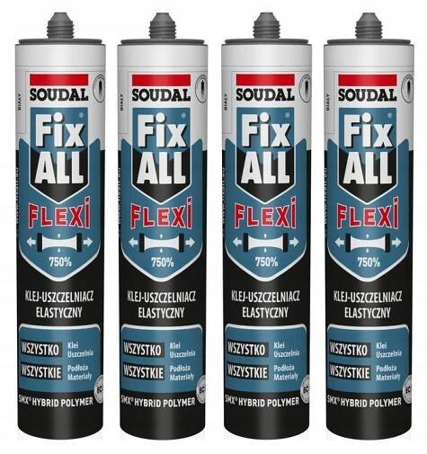 4x SOUDAL LEPIDLO TMEL FIX ALL FIXALL FLEXI BÍLÉ