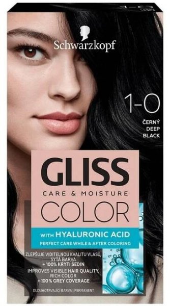 Gliss Color barva na vlasy 1-0 černý, 60 ml - VELDRO