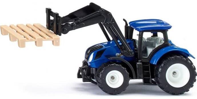 Siku 1544 Traktor New Holland s paletovými vidlemi a paletou