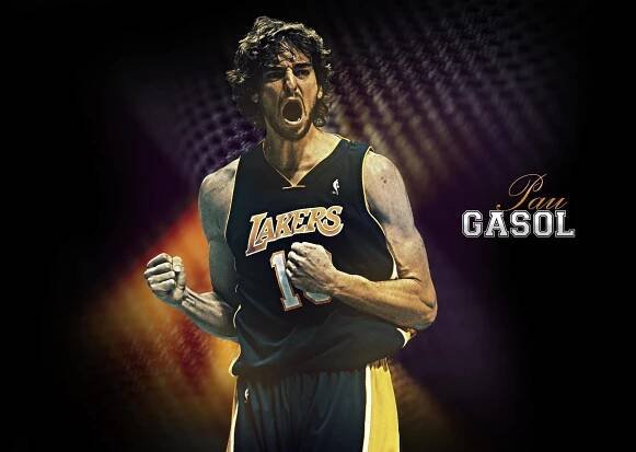 Pau Gasol Lakers Black Jersey Wallpaper