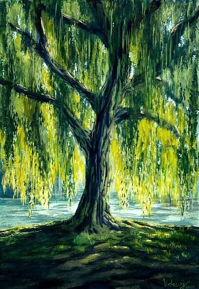 Pin by TheWondrousWitch on art in 2025 | Nature art painting, Tree painting canvas, Landscape art painting
