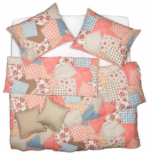 SCANquilt povlečení KLASIK patchwork lososová