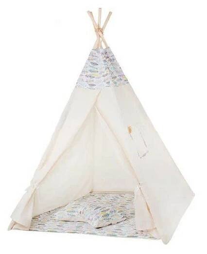 Teepee stan pro děti SPRINGOS Barevná pírka
