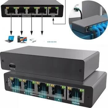 ROZBOČOVAČ ETHERNET 1-4 PORTY AUTOKONFIGURACE PRO PŘENOS DAT