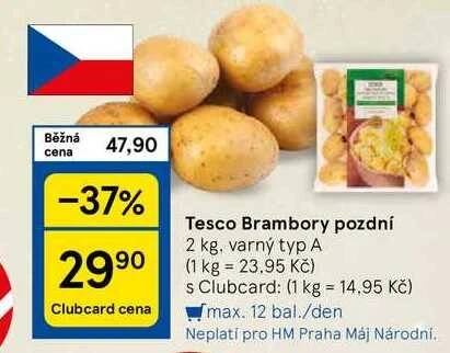 Tesco Brambory pozdní, 2 kg, varný typ A