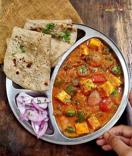 KADAI PANEER RECIPE - PANEER SIDE DISH FOR CHAPATHI
