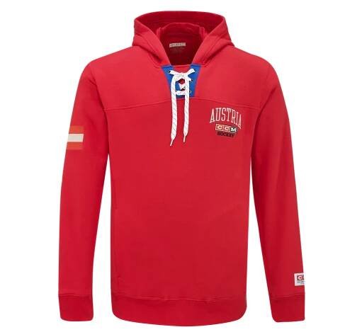 Pánská mikina CCM  FLAG HOODIE TEAM AUSTRIA Red