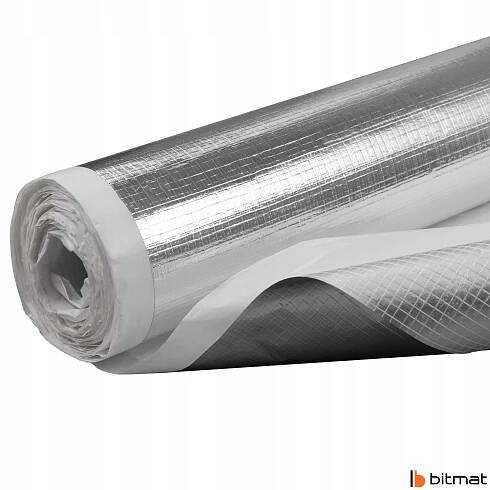 Fólie hliníková membrána 0,18 mm 1 m2 parotěsná síťovaná za 190.00CZK - Allegro