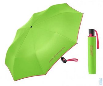 Vystřelovací skládací deštník Benetton Mini AC green flash 56681, Benetton