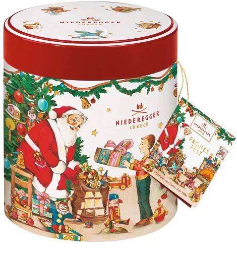 NIEDEREGGER Marcipánová klasika ve Vánoční dárkové dóze 250g - Delikateso.cz