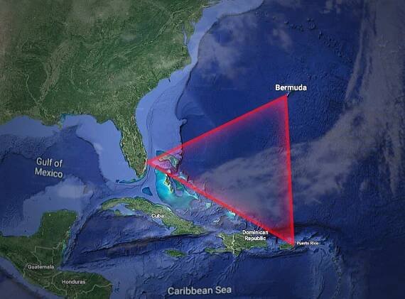 The Bermuda Triangle stretches from Miami, to San Juan , Puerto Rico to Bermuda.