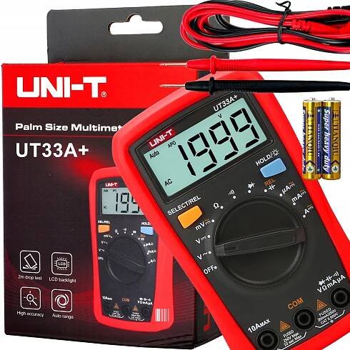 UT33A+ AUTOMATICKÝ UNIT Multimetr Měřič AC/DC AUTOMAT 0,1uA...10A/600V Značka UNI-T