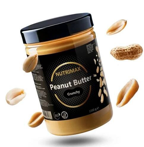 NutriMax Peanut Butter Crunchy 1000 g – 100% křupavé arašídové máslo bez cukru