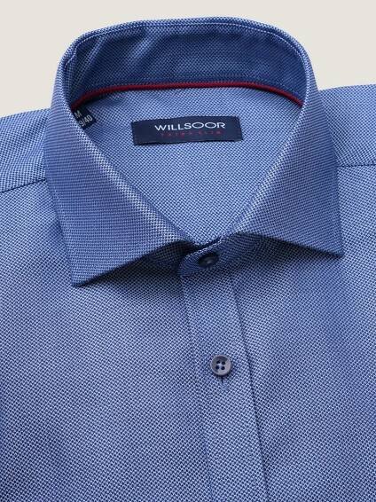 Pánská košile extra slim fit modré barvy s drobným vzorem 17810