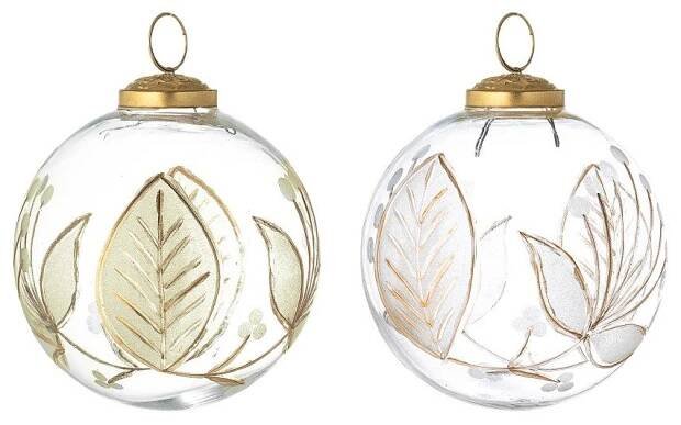 Sada 2 skleněných vánočních ozdob Bloomingville Ornament, ⌀ 10 cm