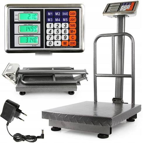 Můstková digitální elektronická váha LCD 300kg 63x84cm M90166