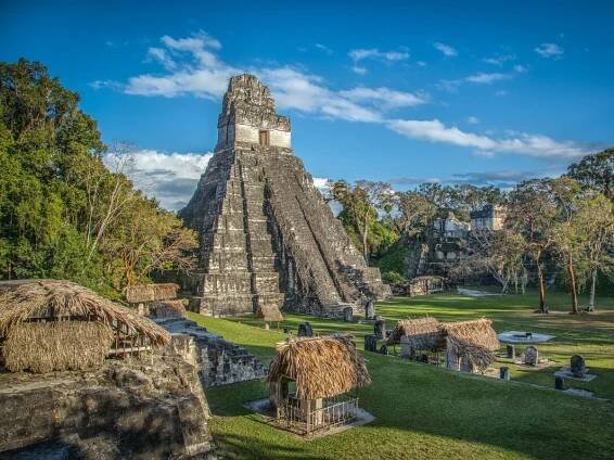 Tikal temple in the morning