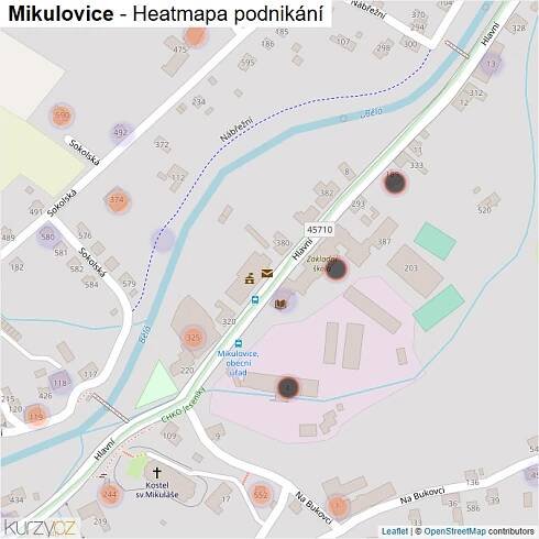 Mapa Mikulovice - Firmy v obci.
