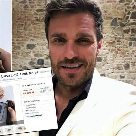 Leoš Mareš prodává svůj telefon za těžké peníze.