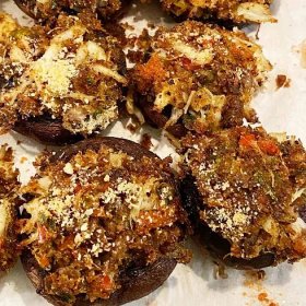 Crab-Stuffed Mushrooms with Parmesan Cheese/Tester Image