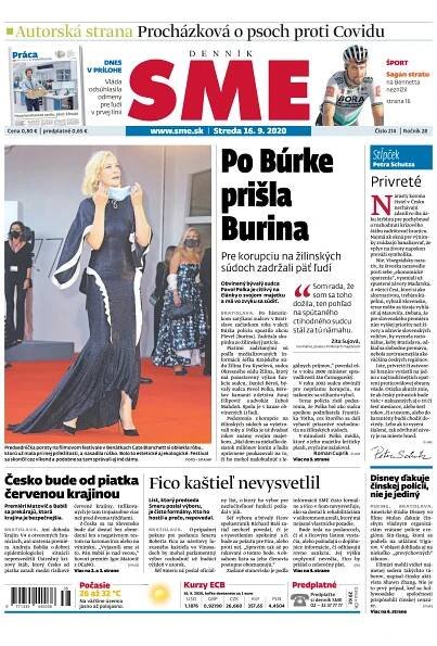 Časopis SME 16/9/2020