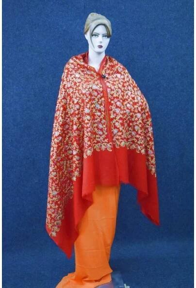 Red Bridal Kashmiri Pure Wool Shawl C0641