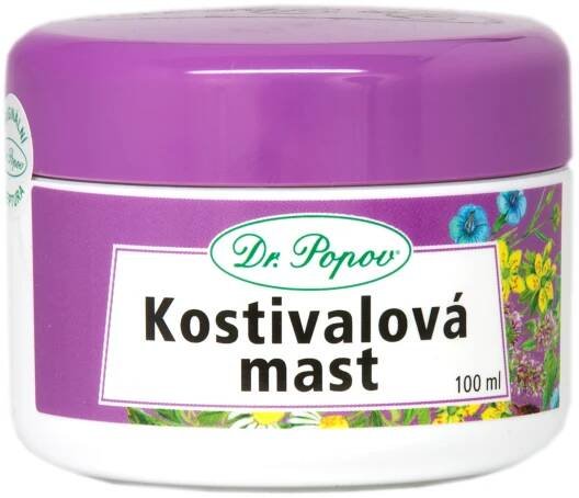 Dr. Popov Bylinné masti Kostival masážní krém na svaly, klouby a vazy