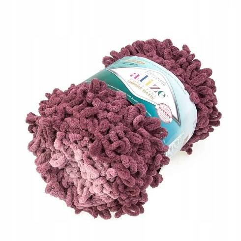Stínovaná příze Alize Puffy Fine Ombre Batik, barva č. 7276, malé smyčky