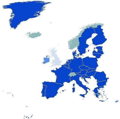 Schengen map