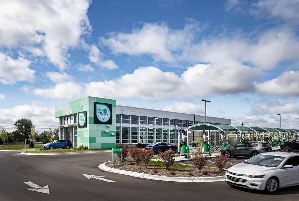 Architectural photography of Greenway Car Wash. Interior, Exterior, Car, Dusk.