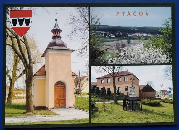 Ptáčov, Třebíč, erb  - Pohlednice místopis