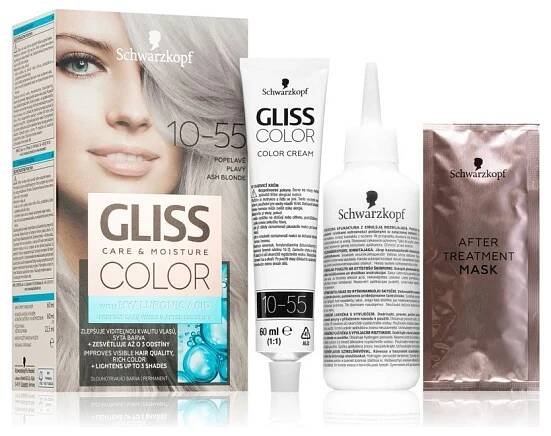 Schwarzkopf Gliss Color permanentní barva na vlasy odstín 10-55 Popelavý blond 1 ks