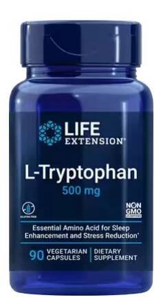 Life Extension L-Tryptofan 500 mg, 90 rostlinných kapslí Doplněk stravy