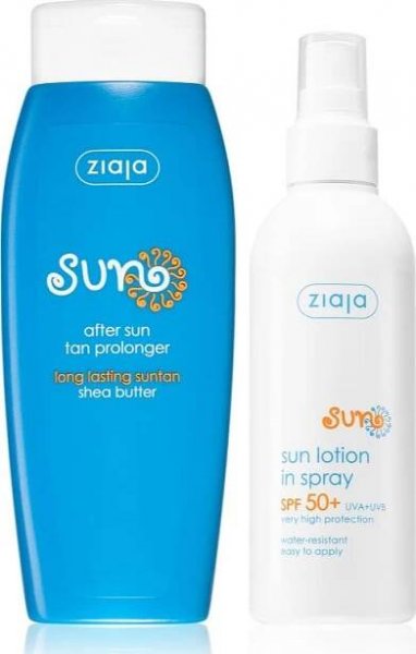 Ziaja Sun opalovací mléko ve spreji SPF 50+ 170 ml + Ziaja Sun zklidňující mléko na prodloužení opálení 200 ml od 319 Kč