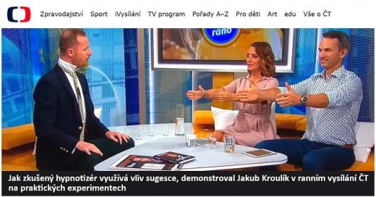 Jak zkušený hypnotizér využívá vliv sugesce_Dobré ráno s Českou televizí 2