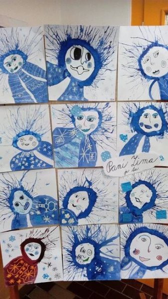 Tvoříme s dětmi ☺: Paní Zima 3. třída in 2025 | School art projects, Winter art lesson, Preschool art