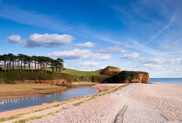 Budleigh Salterton coastline, Devon, England.