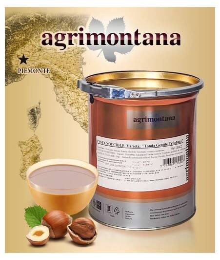 Pasta 100% lískooříšková IGP Trilobata Piemonte Langhe, Agrimontana 3 kg/plechovka | Monaco Int. s.r.o.