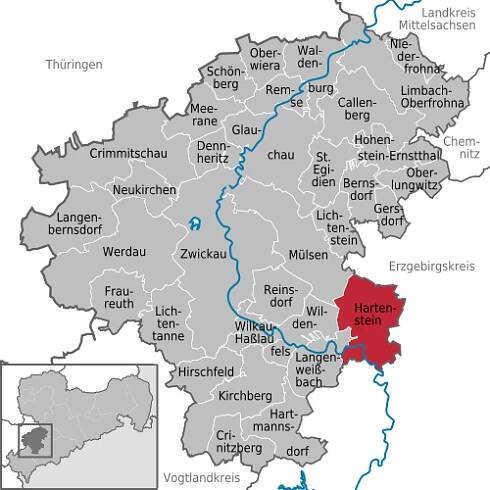 Hartenstein na mapě