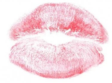 Růžová rtěnka polibek značka izolované na bílé — Stock obrázek