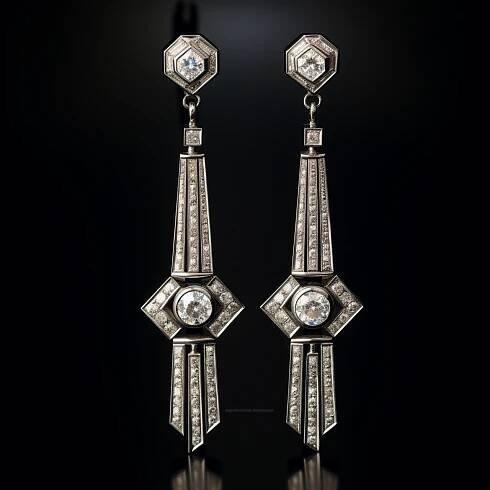 Art deco diamond earrings