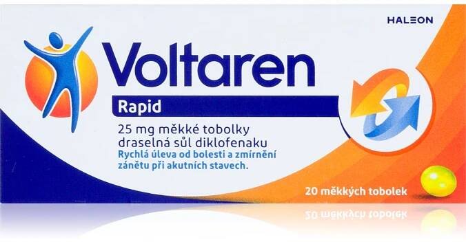 Voltaren Voltaren Rapid 25 mg měkké tobolky proti bolesti, zánětu, otoku