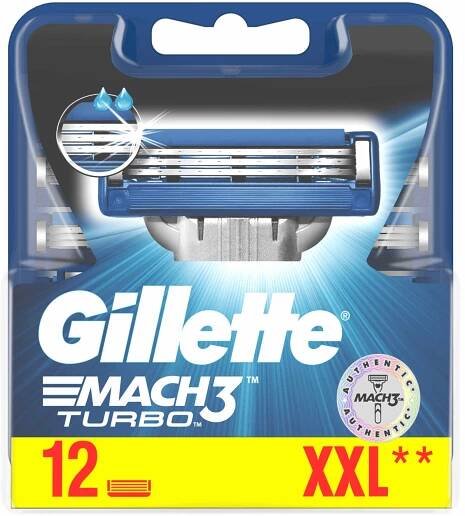 Gillette Mach3 Turbo náhradní hlavice 12 ks