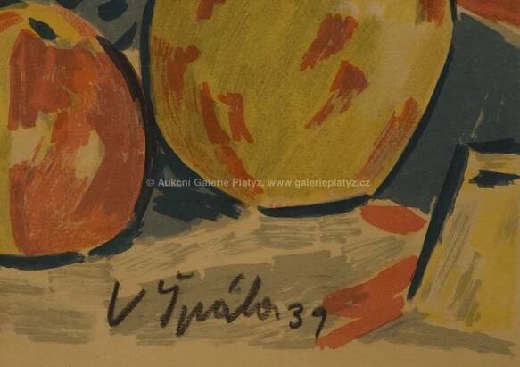 Václav Špála / Zátiší s ovocem - detail aukce « Aukce « Aukční Galerie Platýz