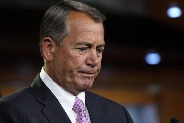 House Speaker John Boehner of Ohio pauses during a news conference on Capitol Hill in Washington, Thursday, Jan. 8, 2015. House Republicans began the new Congress with old divisions on display Wednesday, bitter fallout from a failed rebellion against Speaker John Boehner (AP Photo/Lauren Victoria Burke)