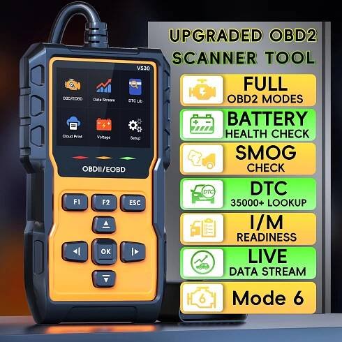 Professional * Scanner Diagnostic Tool, Check Engine Code Reader * Scanner with Reset, Mode 6, Mode 8 & I/M Readiness, * Engine Light C